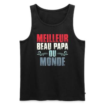 Meilleur Beau Papa Du Monde | Drôle Beau-Père - Débardeur bio Premium Homme - noir - Devant - Michal (187cm)