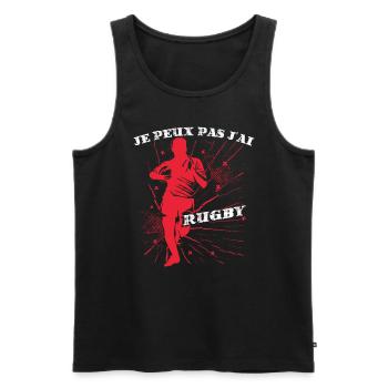 Rugby - Débardeur bio Premium Homme - noir - Devant - Michal (187cm)