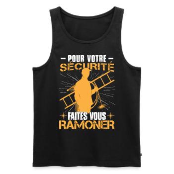 Ramoner Ramoneur Cheminées - Débardeur bio Premium Homme - noir - Devant - Michal (187cm)