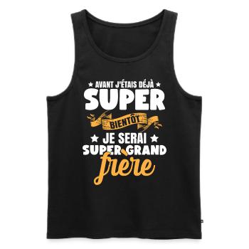 Je Serai Super Grand Frère Garçons - Débardeur bio Premium Homme - noir - Devant - Michal (187cm)