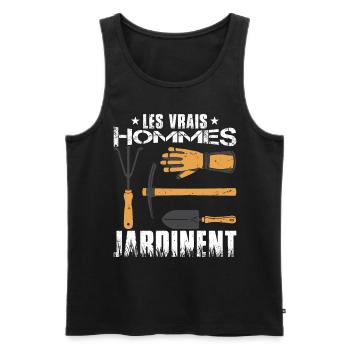 Hommes Jardinage Jardinier Jardin - Débardeur bio Premium Homme - noir - Devant - Michal (187cm)