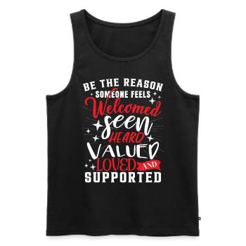 Social Worker - Men's Premium Organic Tank Top - black - Front - AI Model Male 178 light (178cm)