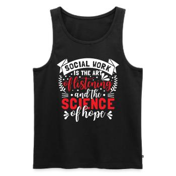 Soziale Arbeit ist die Kunst des Zuhörens - Männer Premium Bio Tank Top - Schwarz - Vorne - Michal (187cm)
