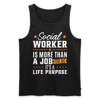 Sozialarbeiter ist mehr als ein Job - Männer Premium Bio Tank Top - Schwarz - Vorne - Michal (187cm)