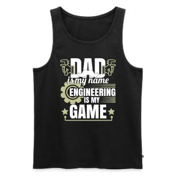 Papa ist mein Name Engineering ist mein Spiel - Männer Premium Bio Tank Top - Schwarz - Vorne - Michal (187cm)