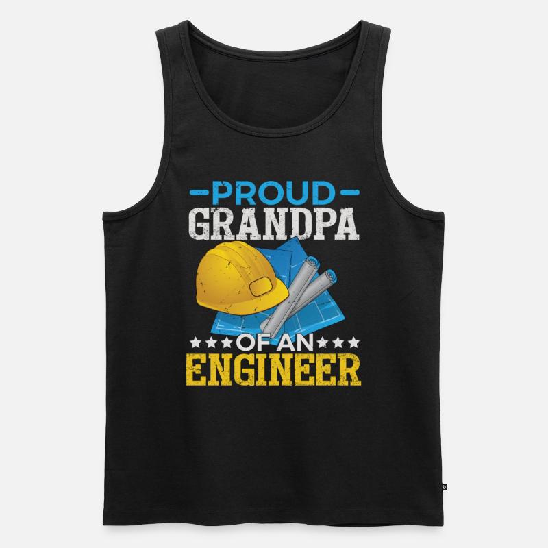 Stolzer Opa eines Ingenieurs - Männer Premium Bio Tank Top - Schwarz