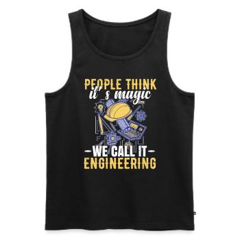 Funny Science Engineer - Men's Premium Organic Tank Top - black - Front - AI Model Male 178 light (178cm)