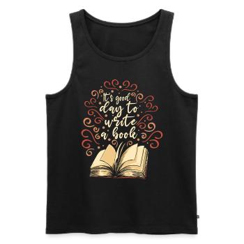 Schreiben eines Buchautors Romanautor - Männer Premium Bio Tank Top - Schwarz - Vorne - AI Model Male 178 light (178cm)
