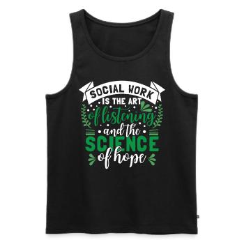 Social Work Is The Art Of Listening - Men's Premium Organic Tank Top - black - Front - Michal (187cm)