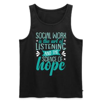 Social Worker Quote - Men's Premium Organic Tank Top - black - Front - Michal (187cm)