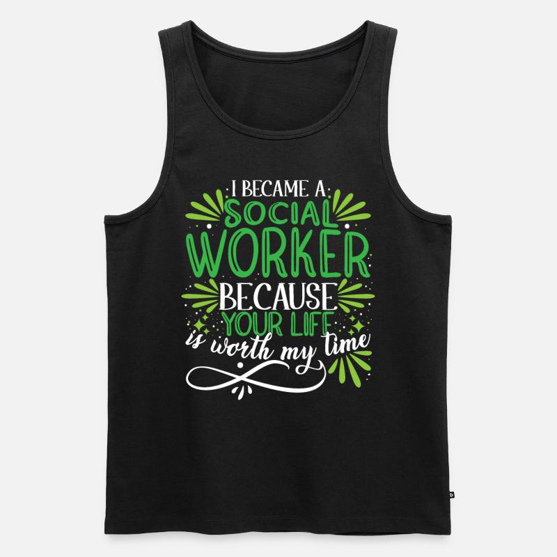 Ich wurde Sozialarbeiter - Männer Premium Bio Tank Top - Schwarz
