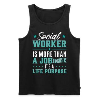 Social Worker Is More Than A Job - Men's Premium Organic Tank Top - black - Front - Michal (187cm)