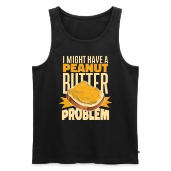Ich könnte ein Erdnussbutter-Problem haben - Männer Premium Bio Tank Top - Schwarz - Vorne - Michal (187cm)