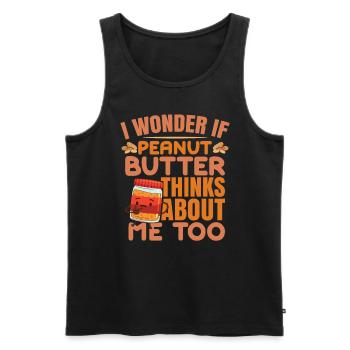 Peanut Butter - Men's Premium Organic Tank Top - black - Front - AI Model Male 178 light (178cm)