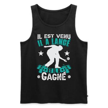 Pétanque Humour - Débardeur bio Premium Homme - noir - Devant - Michal (187cm)