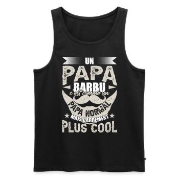 Un Papa Barbu - Débardeur bio Premium Homme - noir - Devant - Michal (187cm)