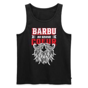 Barbu Au Grand Coeur - Débardeur bio Premium Homme - noir - Devant - Michal (187cm)