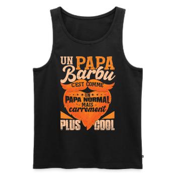 Un Papa Barbu - Débardeur bio Premium Homme - noir - Devant - Michal (187cm)