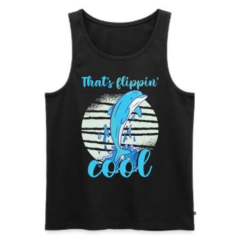 That's Flippin Cool | Funny Dolphin Lover - Men's Premium Organic Tank Top - black - Front - AI Model Male 178 light (178cm)
