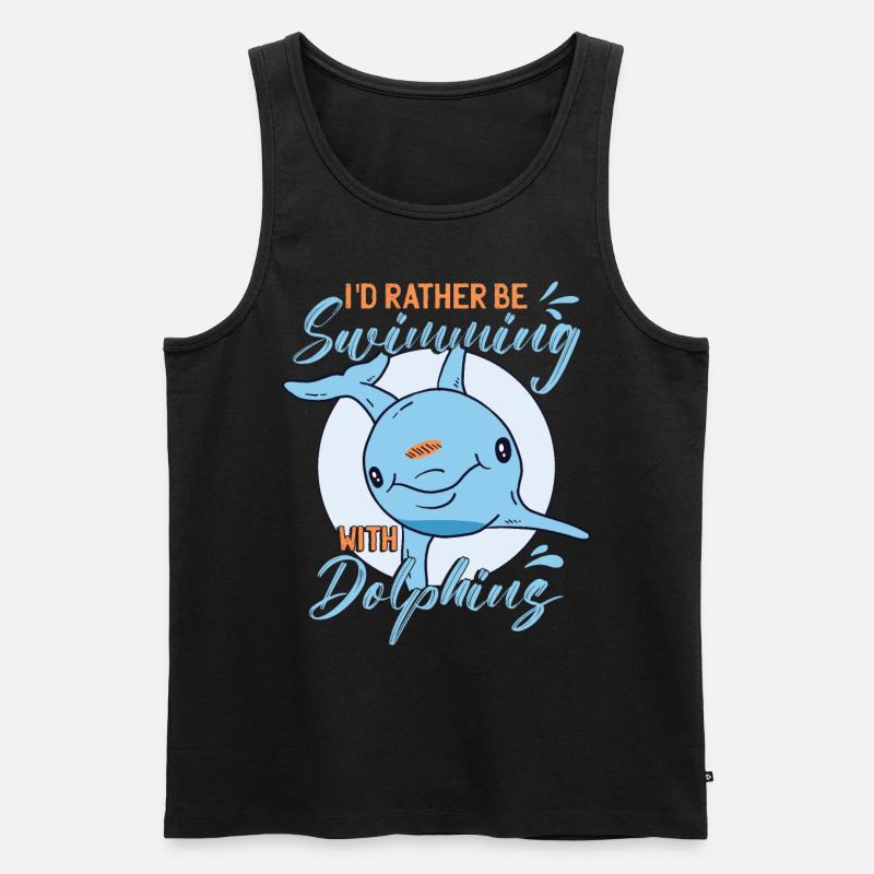 Kinder Delfin - Männer Premium Bio Tank Top - Schwarz