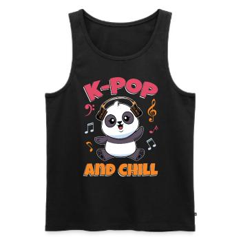 K-Pop Panda - Men's Premium Organic Tank Top - black - Front - Michal (187cm)