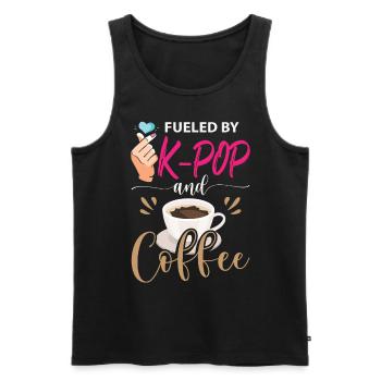 Angetrieben von K-Pop und Kaffee - Männer Premium Bio Tank Top - Schwarz - Vorne - Michal (187cm)