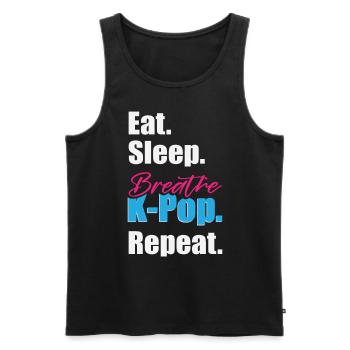 Eat Sleep K-Pop Wiederholung - Männer Premium Bio Tank Top - Schwarz - Vorne - Michal (187cm)