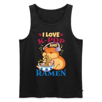 Ich liebe K-Pop und Ramen - Männer Premium Bio Tank Top - Schwarz - Vorne - Michal (187cm)