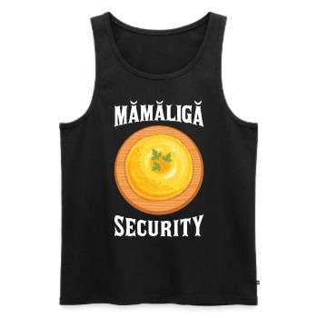 Mamaliga Sécurité Cuisine roumaine - Débardeur bio Premium Homme - noir - Devant - Michal (187cm)