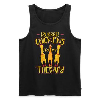 Funny Rubber Chicken - Men's Premium Organic Tank Top - black - Front - AI Model Male 178 light (178cm)