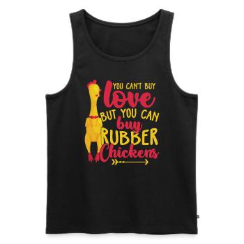 Rubber Chicken - Men's Premium Organic Tank Top - black - Front - AI Model Male 178 light (178cm)