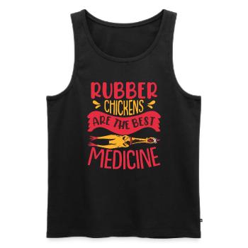 Rubber Chicken Are The Best Medicine - Men's Premium Organic Tank Top - black - Front - AI Model Male 178 light (178cm)