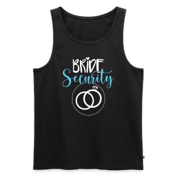 Bride Security - Men's Premium Organic Tank Top - black - Front - AI Model Male 178 light (178cm)