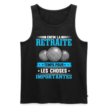 Boule Lyonnaise Retraite Bouliste - Débardeur bio Premium Homme - noir - Devant - Michal (187cm)