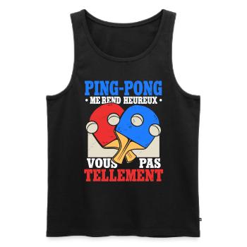 Ping Pong | Tennis De Table - Débardeur bio Premium Homme - noir - Devant - AI Model Male 178 light (178cm)