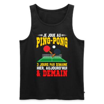 Tennis De Table | Ping Pong - Débardeur bio Premium Homme - noir - Devant - AI Model Male 178 light (178cm)