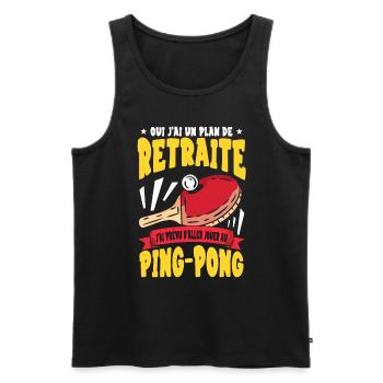 Joueur De Ping Pong - Débardeur bio Premium Homme - noir - Devant - AI Model Male 178 light (178cm)
