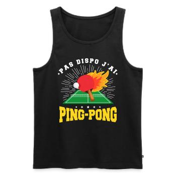 Ping Ping Pongiste Retraite - Débardeur bio Premium Homme - noir - Devant - Michal (187cm)