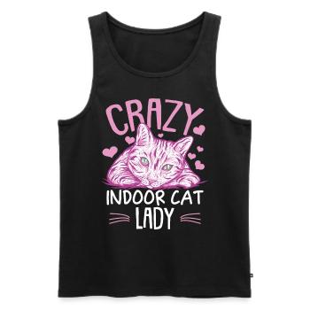 Chat d’intérieur Femmes Kitty Kitten Maman - Débardeur bio Premium Homme - noir - Devant - Michal (187cm)