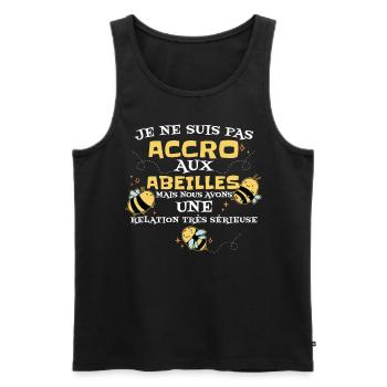 Femmes abeilles vêtements apiculteurs - Débardeur bio Premium Homme - noir - Devant - Michal (187cm)