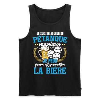 Je Suis Un Joueur De Pétanque - Débardeur bio Premium Homme - noir - Devant - Michal (187cm)