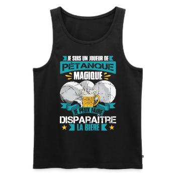 Pétanqueur Humour Boccia Bouliste - Débardeur bio Premium Homme - noir - Devant - Michal (187cm)