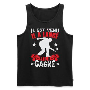 Bouliste Humour Boccia Boule - Débardeur bio Premium Homme - noir - Devant - Michal (187cm)