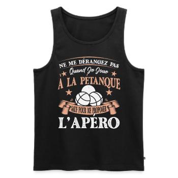 Pétanque Accessoire Boccia Cadeau - Débardeur bio Premium Homme - noir - Devant - Michal (187cm)