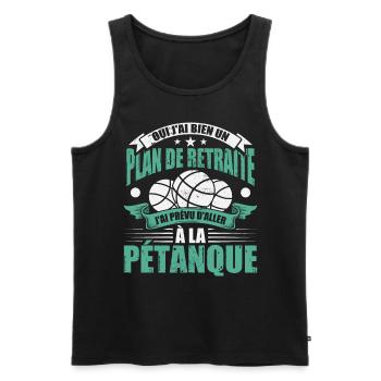 Pétanque et Boccia Cadeau - Débardeur bio Premium Homme - noir - Devant - Michal (187cm)