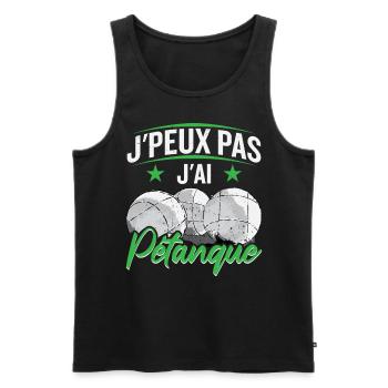 J'ai Pétanque - Débardeur bio Premium Homme - noir - Devant - Michal (187cm)