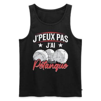 Boccia Pétanque Bouliste Cadeau - Débardeur bio Premium Homme - noir - Devant - Michal (187cm)