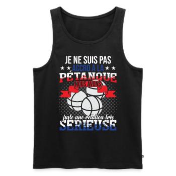 Pétanque Accessoire Boccia Cadeau Bouliste - Débardeur bio Premium Homme - noir - Devant - Michal (187cm)