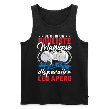 Cadeau Humoristique Pétanque Boccia Pétanque - Débardeur bio Premium Homme - noir - Devant - Michal (187cm)