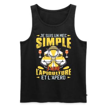 Abeilles | Apicole | Apiculture | Bee - Débardeur bio Premium Homme - noir - Devant - Michal (187cm)